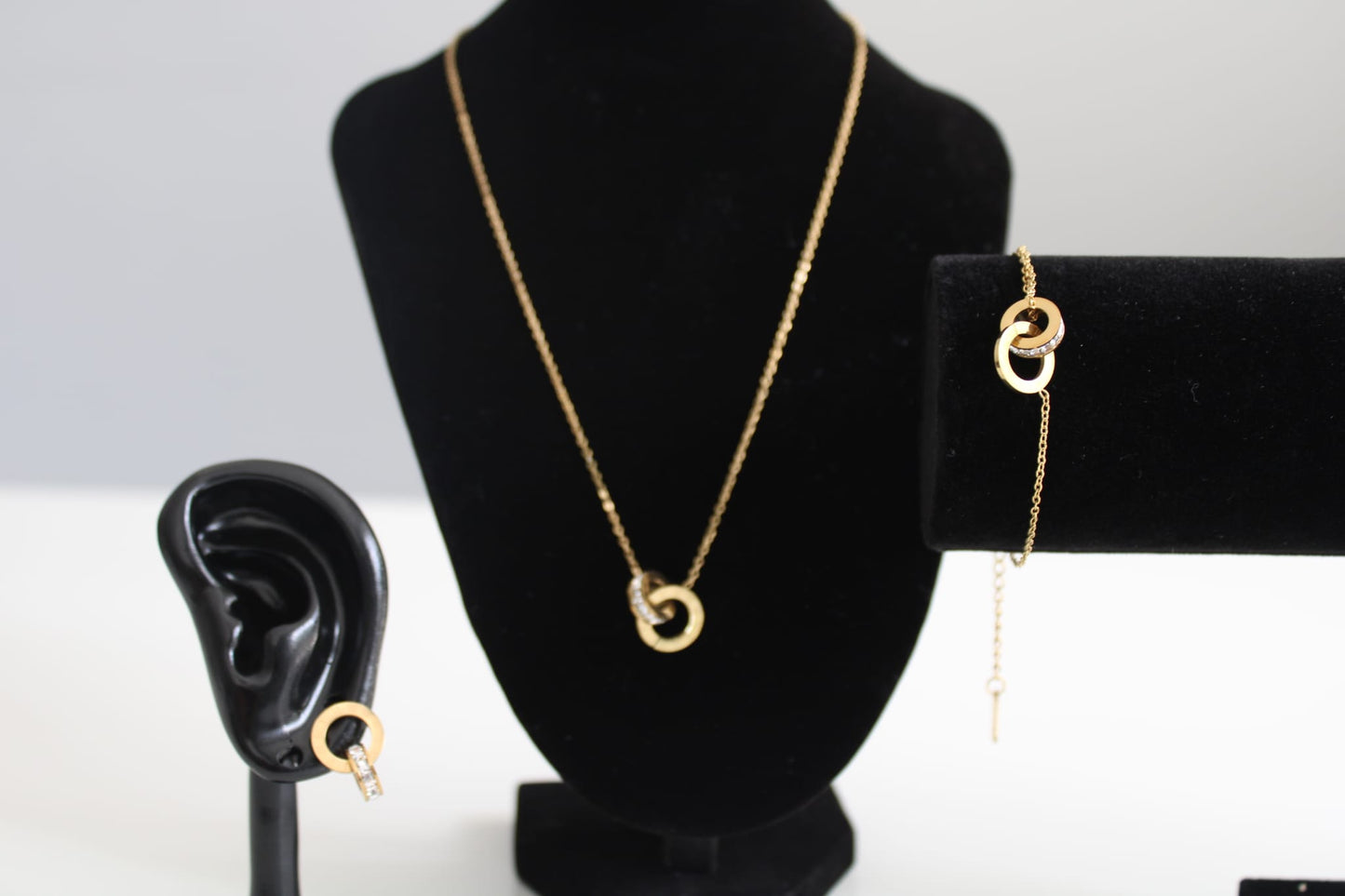 Dreiteiliges set 18K vergoldet