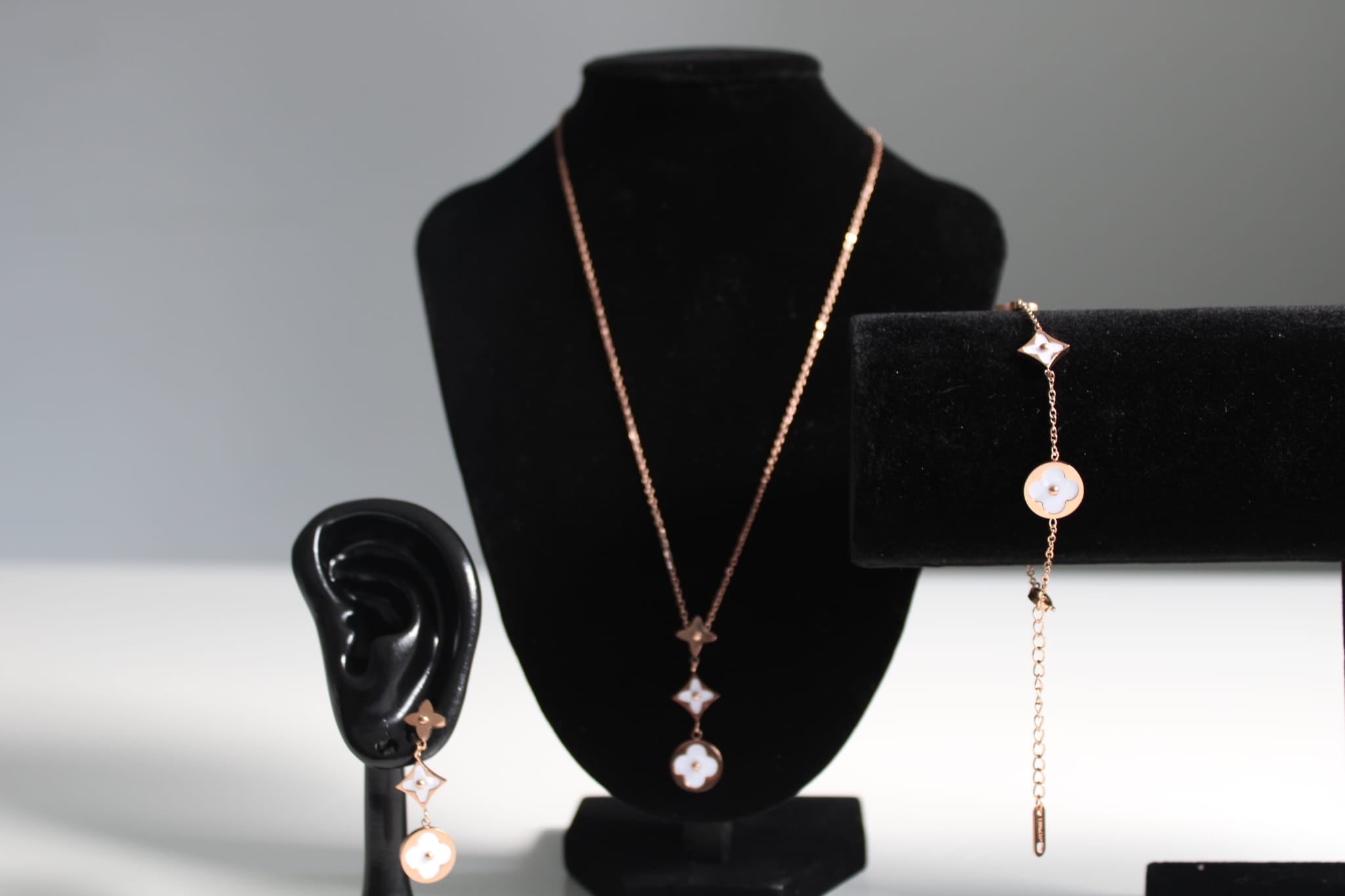 Dreiteiliges set (Roségold vergoldet)
