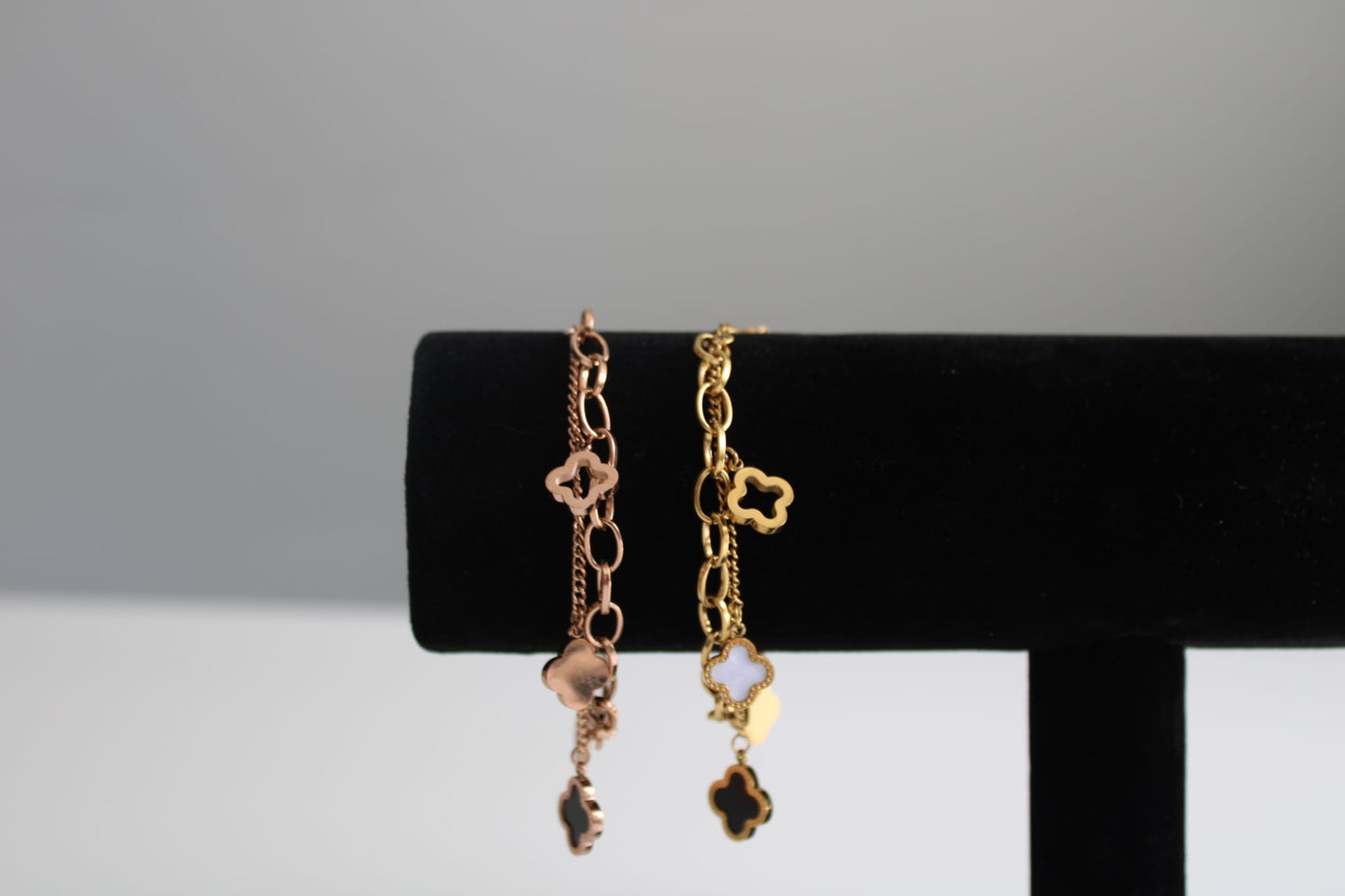 Doppellagiges Kleeblatt-Armband